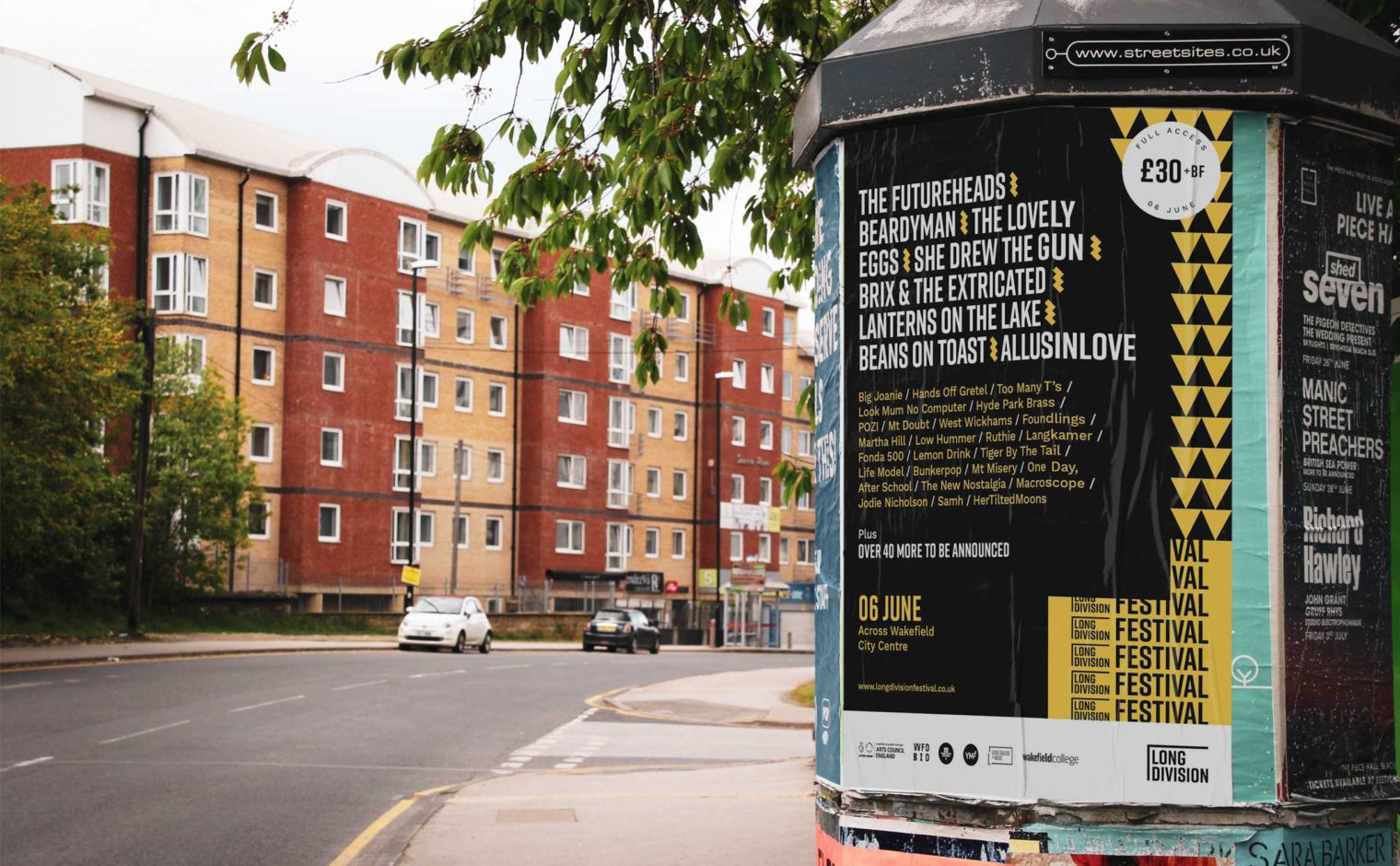 Long Division Festival street pillar poster