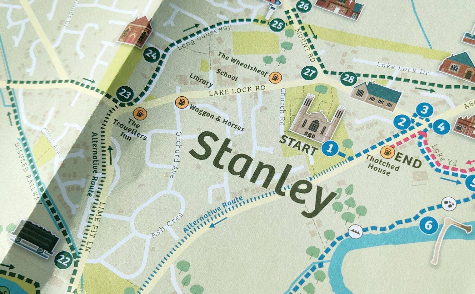 Stanley Heritage Trail Map Leaflet - Detail 1