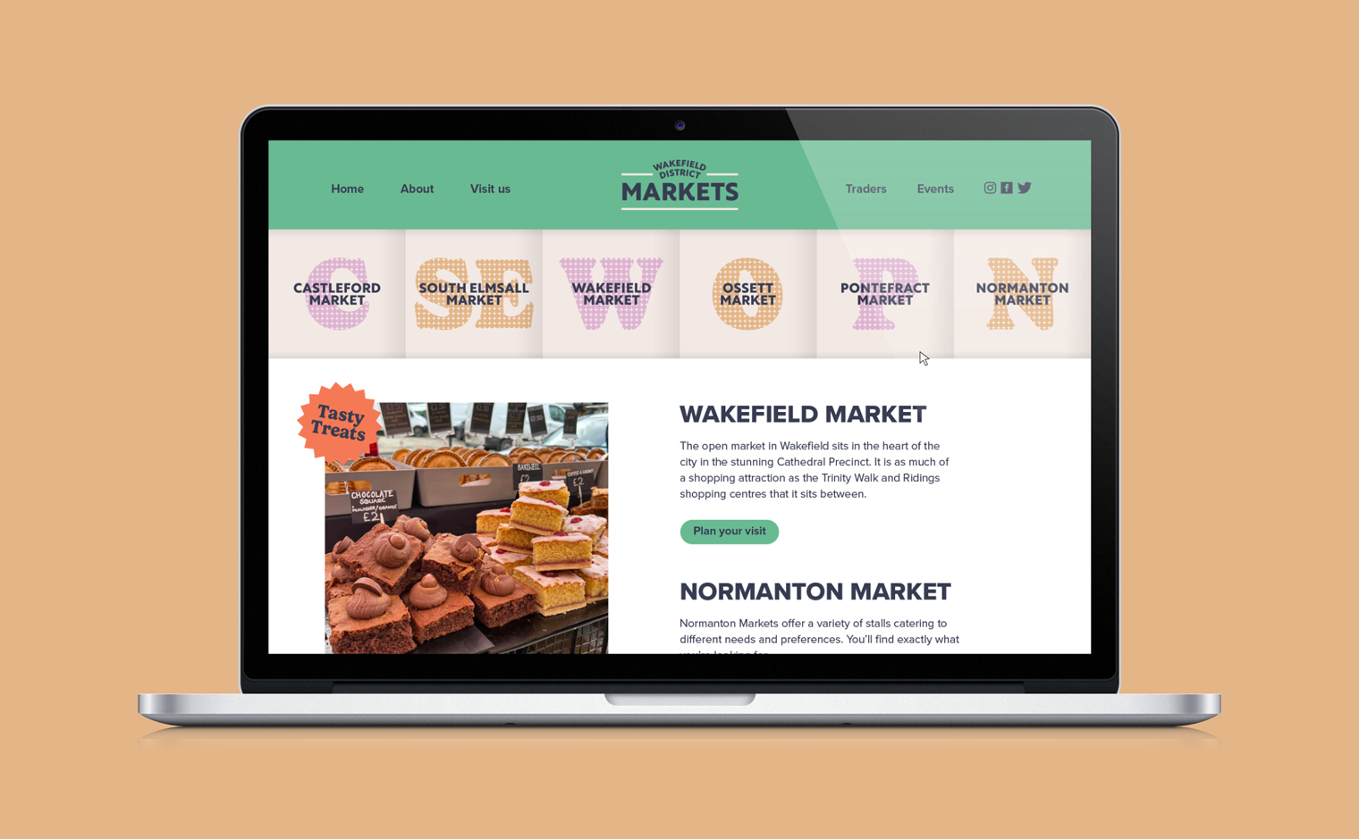 Wakefield District Markets Brand Identity - Website Homepage