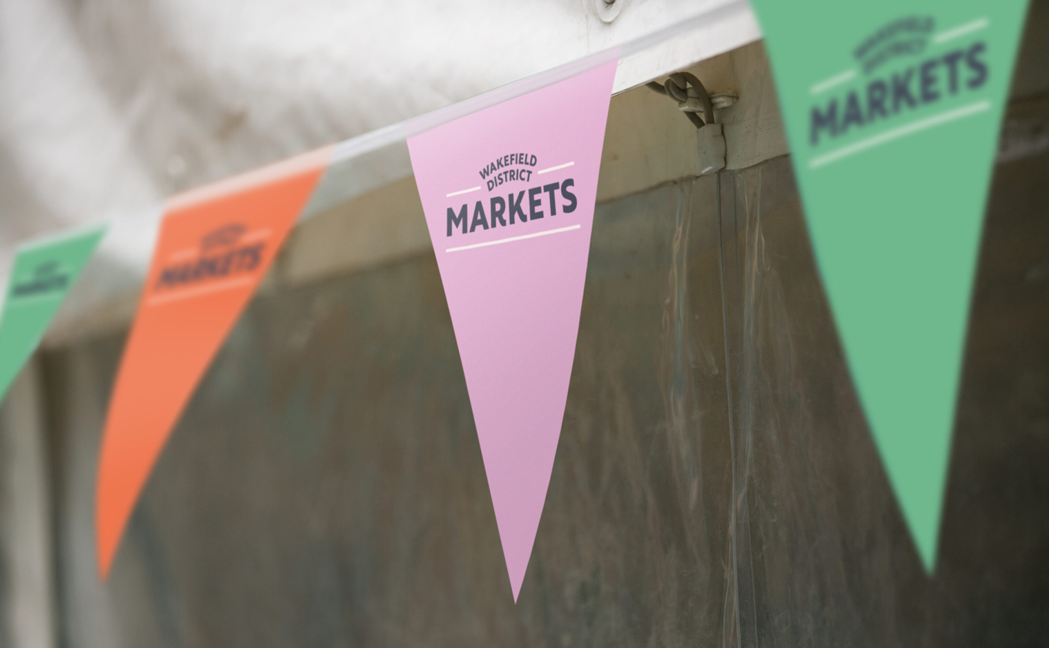 Wakefield District Markets Brand Identity - Bunting