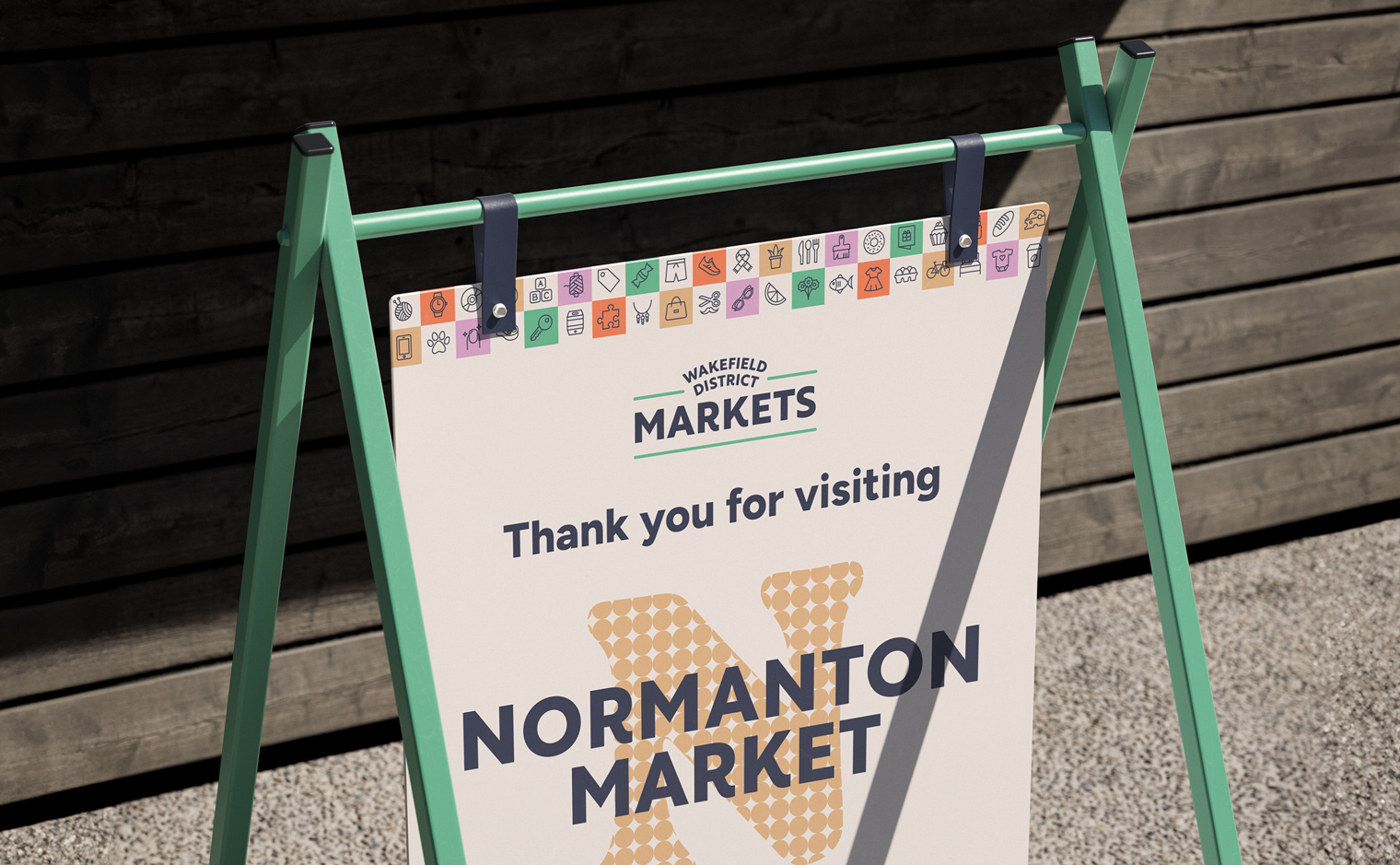 Wakefield District Markets Brand Identity - Normanton Market A-Frame Sign