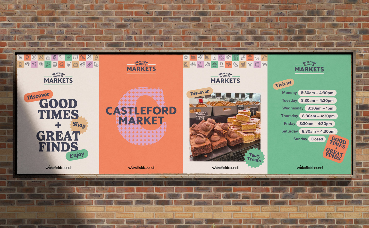 Wakefield District Markets Brand Identity - Castleford Market Outdoor Posters